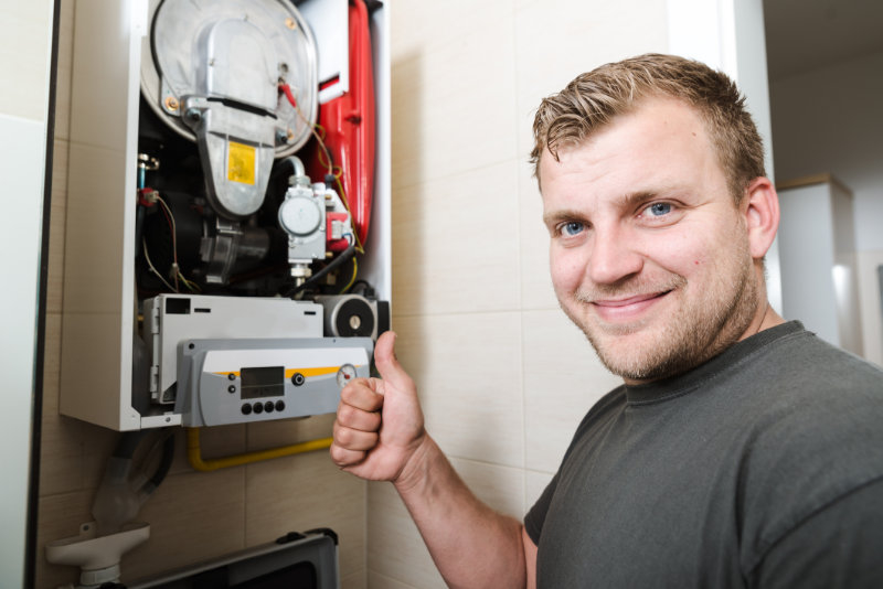 How Do I Know When I Need a New Furnace? Technician and furnace.